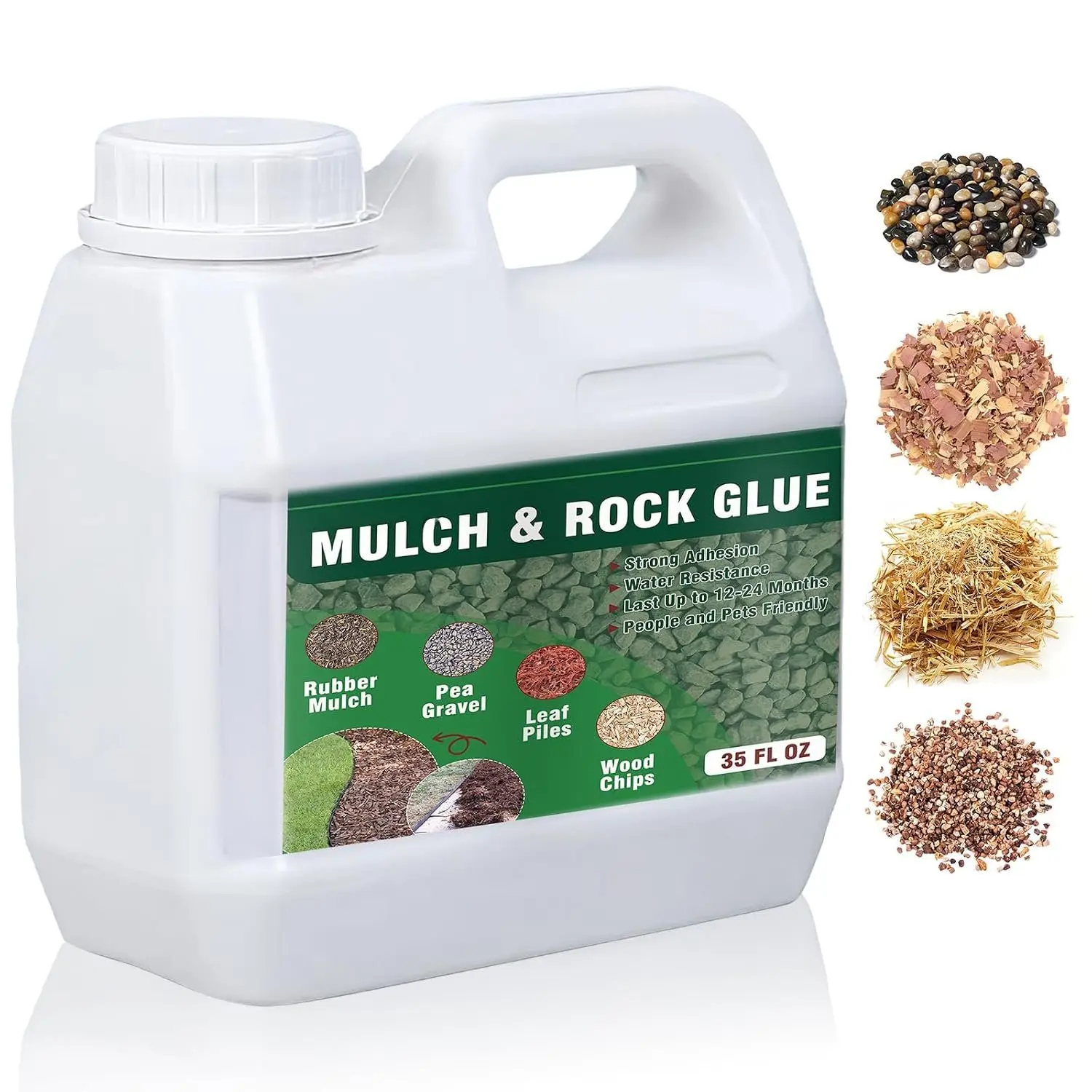 35 Ounce Mulch and Gravel Glue for Landscaping, Clear Gravel Binder,  Mulch Anchor Easily Holds Rubber, Stone, Pebble, Pea Gravel- Wide Coverage and  Safe