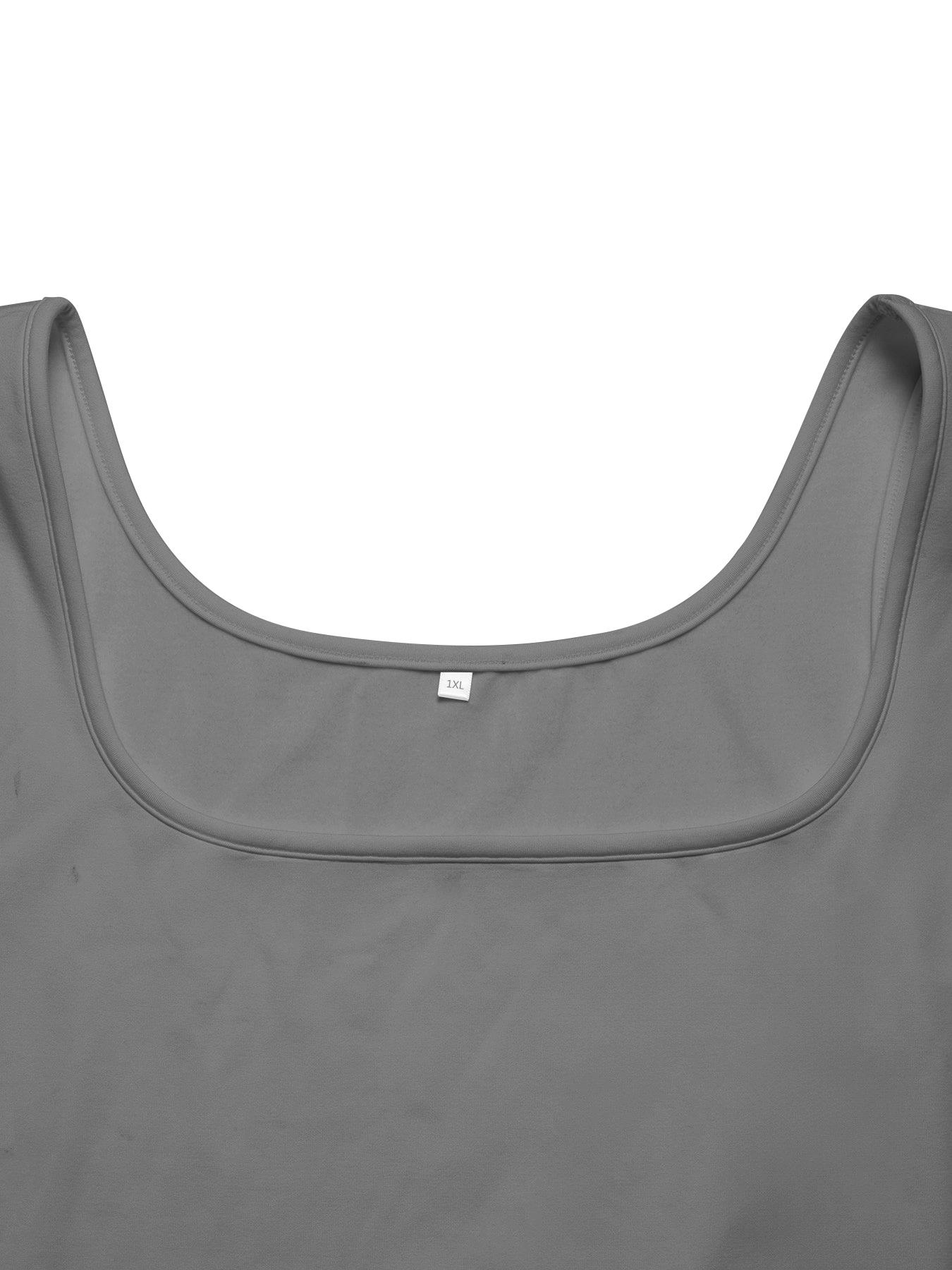 Plus Size Women's Solid Color Round Neck Tight Fitting Casual Knit Dress, Comfortable Fit for Various Occasions, Stylish and Versatile Summer Wear