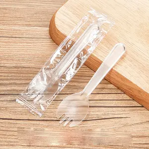 100PCS Individually Wrapped Clear Disposable Plastic Sporks - Eco-Friendly Durable Strong Sporks Great for Picnics Restaurant Party Supplies