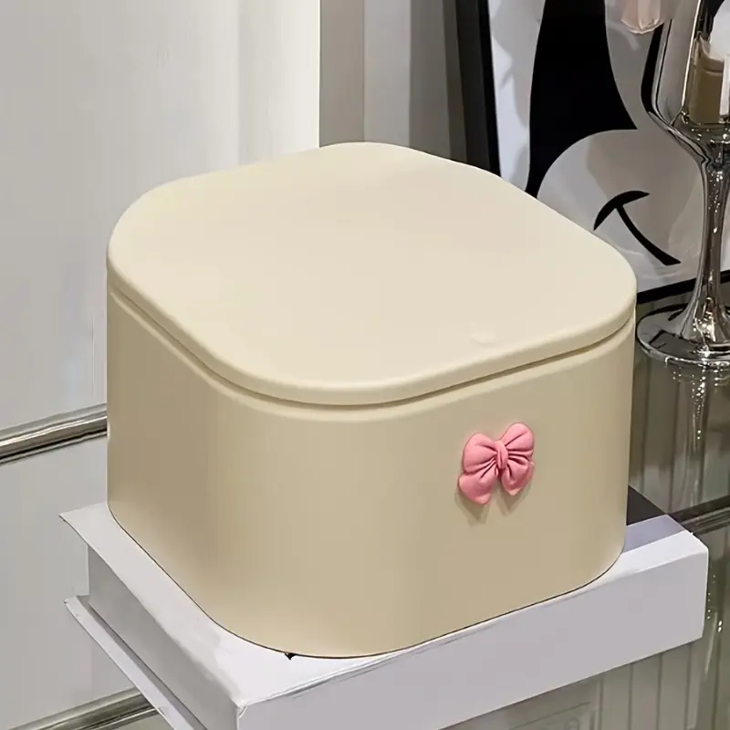 Girl's hair accessory storage box, hair band storage box, headband, bow, cotton swab storage box, bathroom container hair clip holder with cover storage box, home storage box, Plastic Organizer Box
