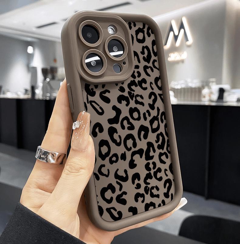 Designed for iPhone 17 Pro Max 16 Plus 15 14 13 12 11 Air E full Camera protection small leopard print  Lightweight Soft TPU Protection Shockproof Protection cover Stylish