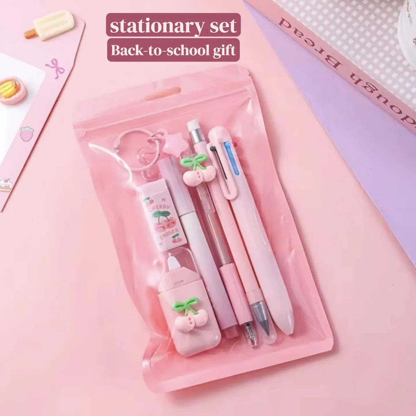 [Back-To-School Gift] New 7-In-1 Stationery Set with Highlighter And eraser Etc，Functional Supplies Kit Office Desk Set, HomeOffice, Work Supplies Back-To-School Gift