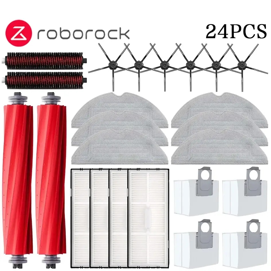 Replacement Parts for Roborock S7 Maxv Ultra Robot Vacuum Cleaner, Essential Accessories for Maintenance and Repair, Durable Components, Side Brushes, Hepa Filters