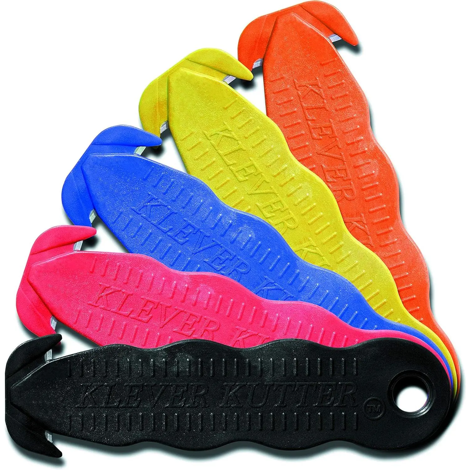 Cutter Stainless Steel Package Opener, Safety Utility Cutter Assorted Colors 5 pcs, KLEVER - 5/PACK MIX
