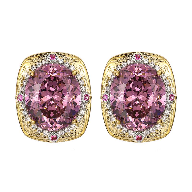 Vintage Dried Rose Jewelry Set for Women Oval Cut Luxury Fashion Necklace Earrings Ring Gifts for Women