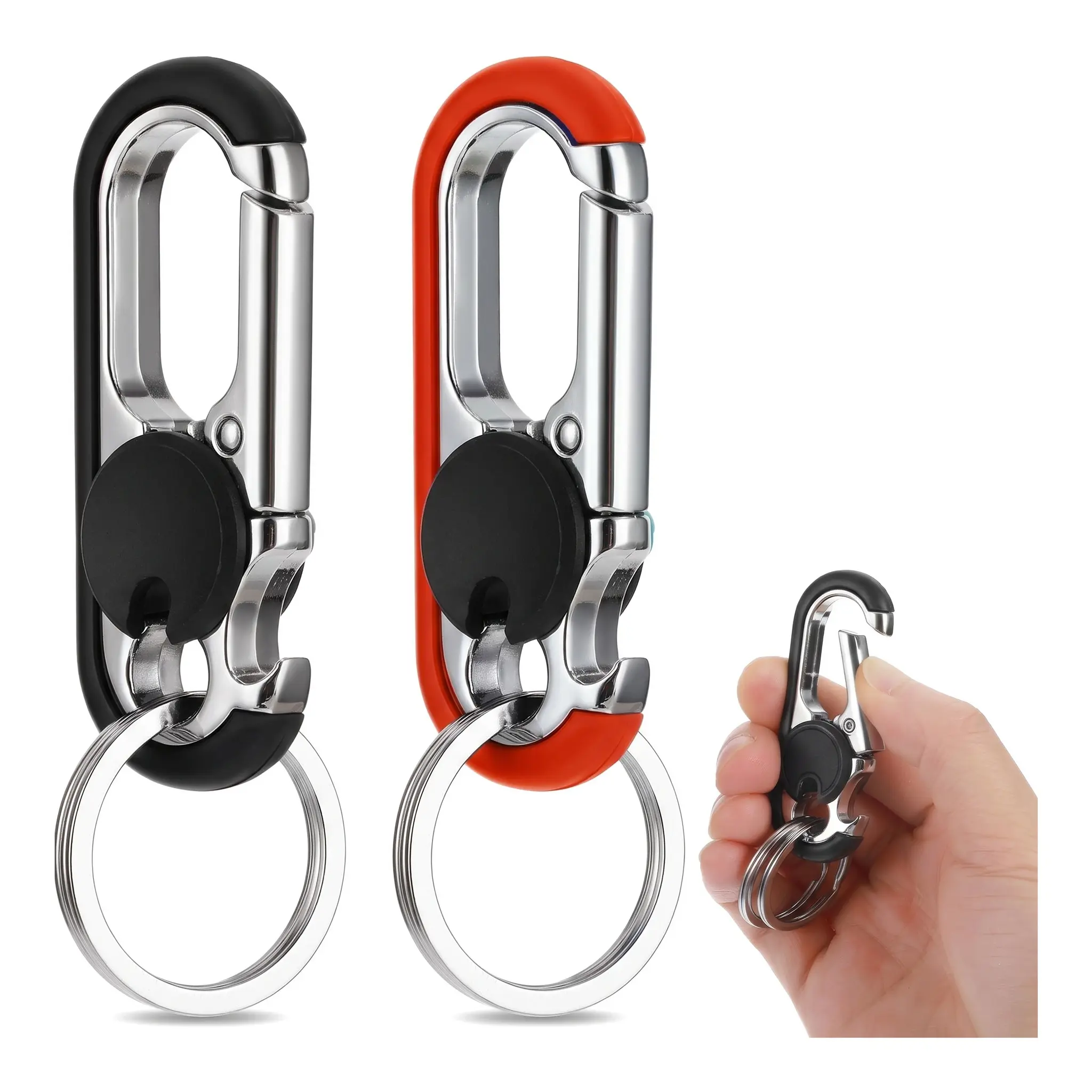 Men's 3-Pack Heavy Duty EDC Gear Multi Tool Keychains, Zinc-Aluminum Alloy Key Rings, ABS Bottle Opener Attachment, Anti-Loss Everyday Carry Men's Accessories