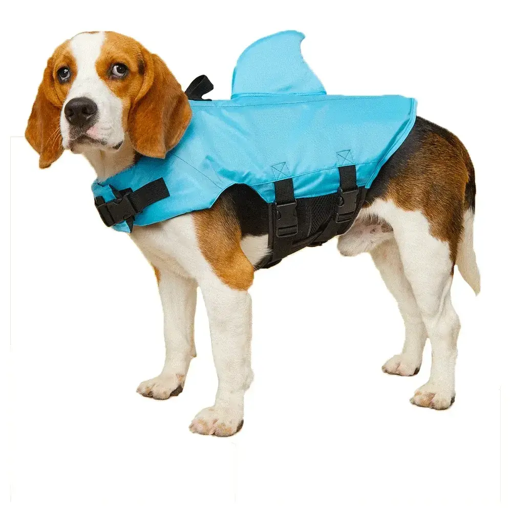 Shark Fin Dog Life Jacket: Enhanced Buoyancy & Safety Vest with Handle for Small Dogs | Perfect for Swimming, Surfing & Water Adventures