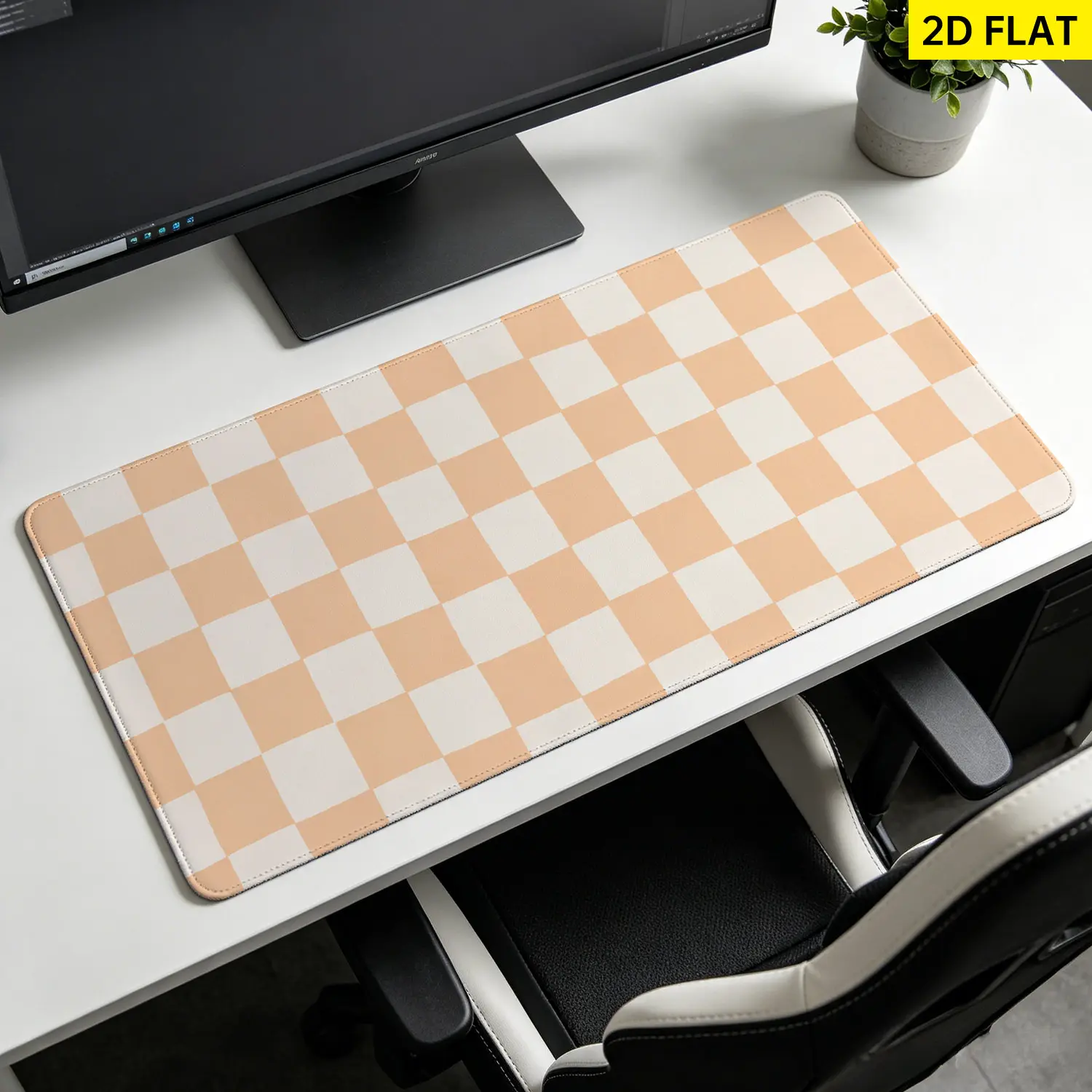 Extra Large pastel checkerboard pattern Mouse Pad, Non Slip Rubber Pad, Desktop Decoration Drotection Pad, Washable, Lock Edge Multi Size, Premium Multipurpose Mousepad For Home, Office, Gift for Family and Friends