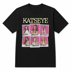 KATSEYE T-Shirt Sophia Manon Yoonchae Lara Daniela Megan Grid Graphic Tee 100% Pure Cotton Premium Quality Soft Breathable Perfect for KATSEYE Fans