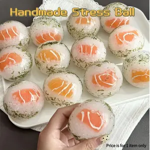 Salmon Sushi Handmade Balls, Random Colors and Patterns, Stress Relief Toy, Unique Gift Idea, Perfect for Relaxation