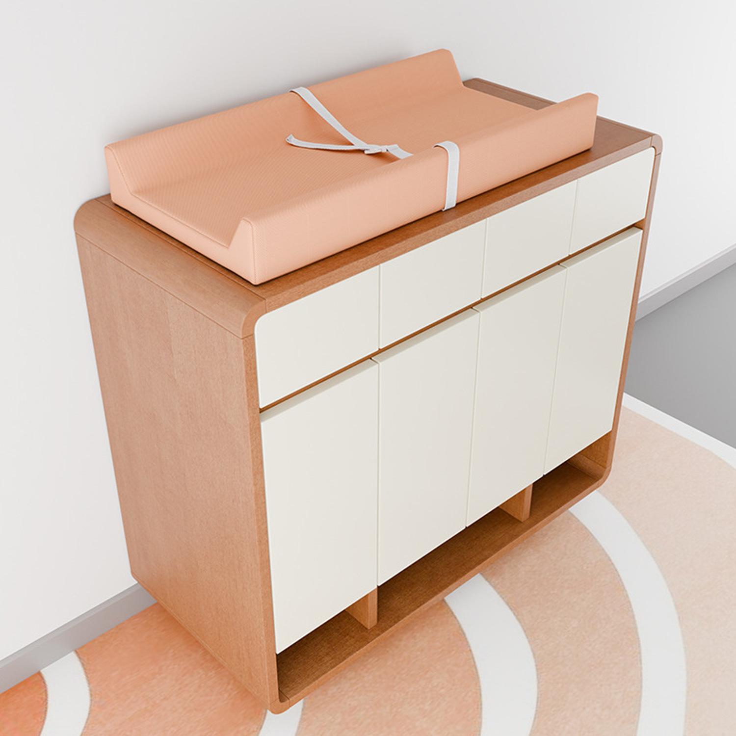 Multifunctional baby changing table, equipped with a soft foam pad |     Waterproof PU leather care and bathing table