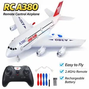 Remote Control Plane A380, 2.4GHz Foam Glider, Easy to Fly, Lightweight Durable, Beginner Friendly Toy Aircraft