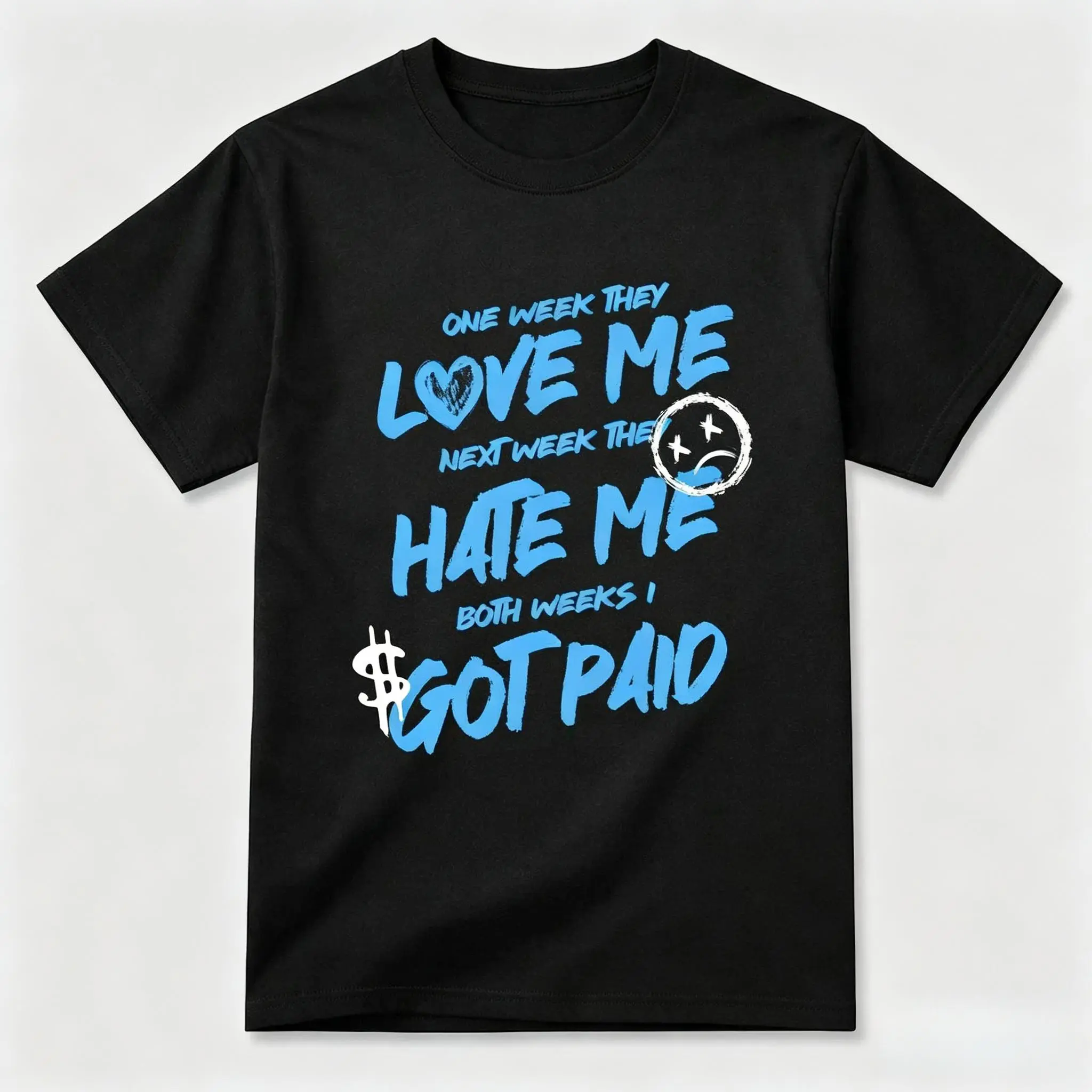 Unisex Round Neck Lightweight Everyday Tee to Match Jordan 14 Black-University Blue Sneakers, Casual Summer Streetwear Sports Top for Urban Outfitters, Tops