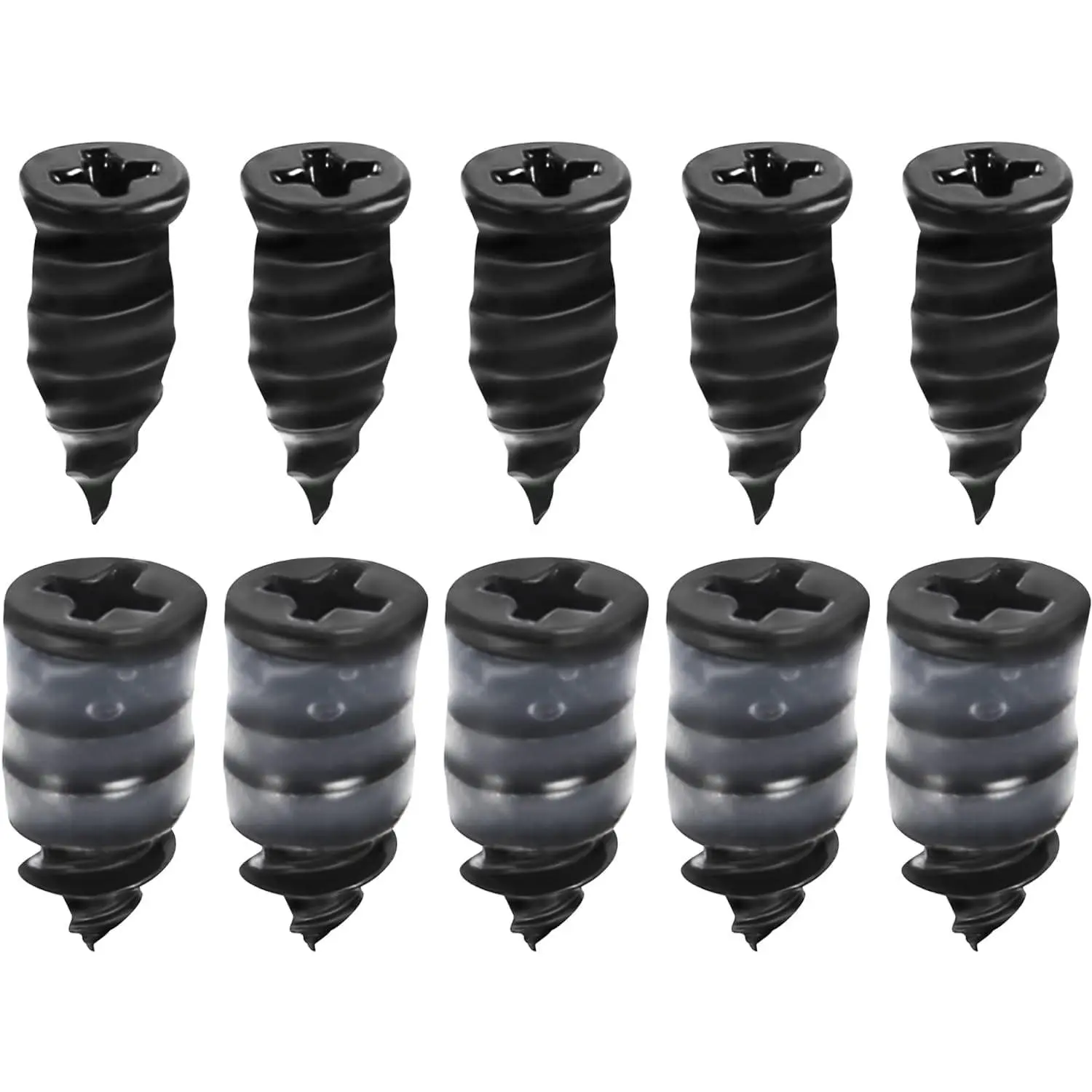 10 Pack Two Sizes Vacuum Tire Repair Nails - Tubeless Rubber  Kit for , , and  - Self-Service Tyre Mending Tool for Quick Puncture Fix, Includes Rubber and Steel Nails - Black