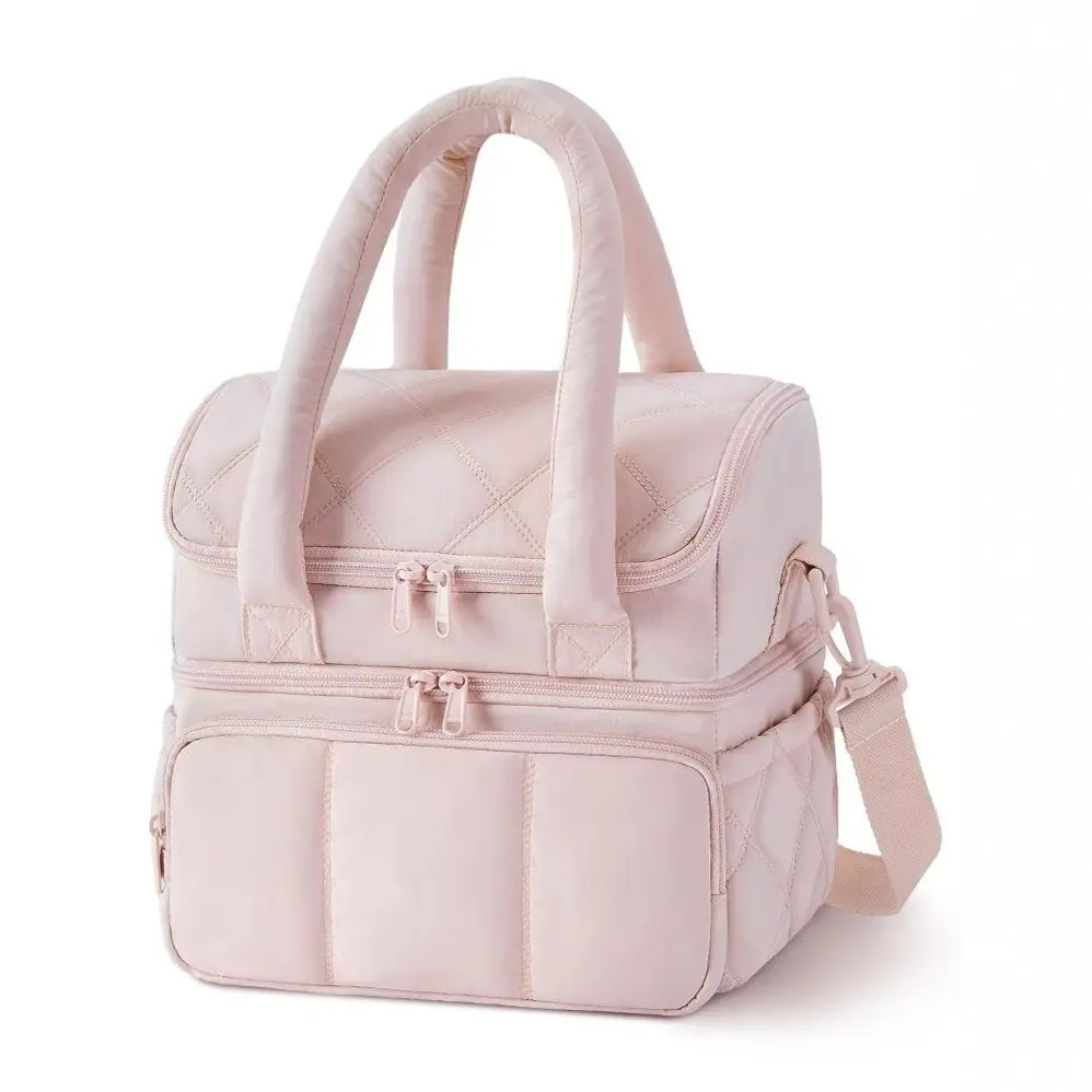 Women's Insulated Lunch Bag, Dual Layer Leak-Proof Lunch Box, 11.8L Travel Cooler, Thermal Bag, Ideal for Work, Picnic, Outdoor Activities, Leakproof Cooler Bag