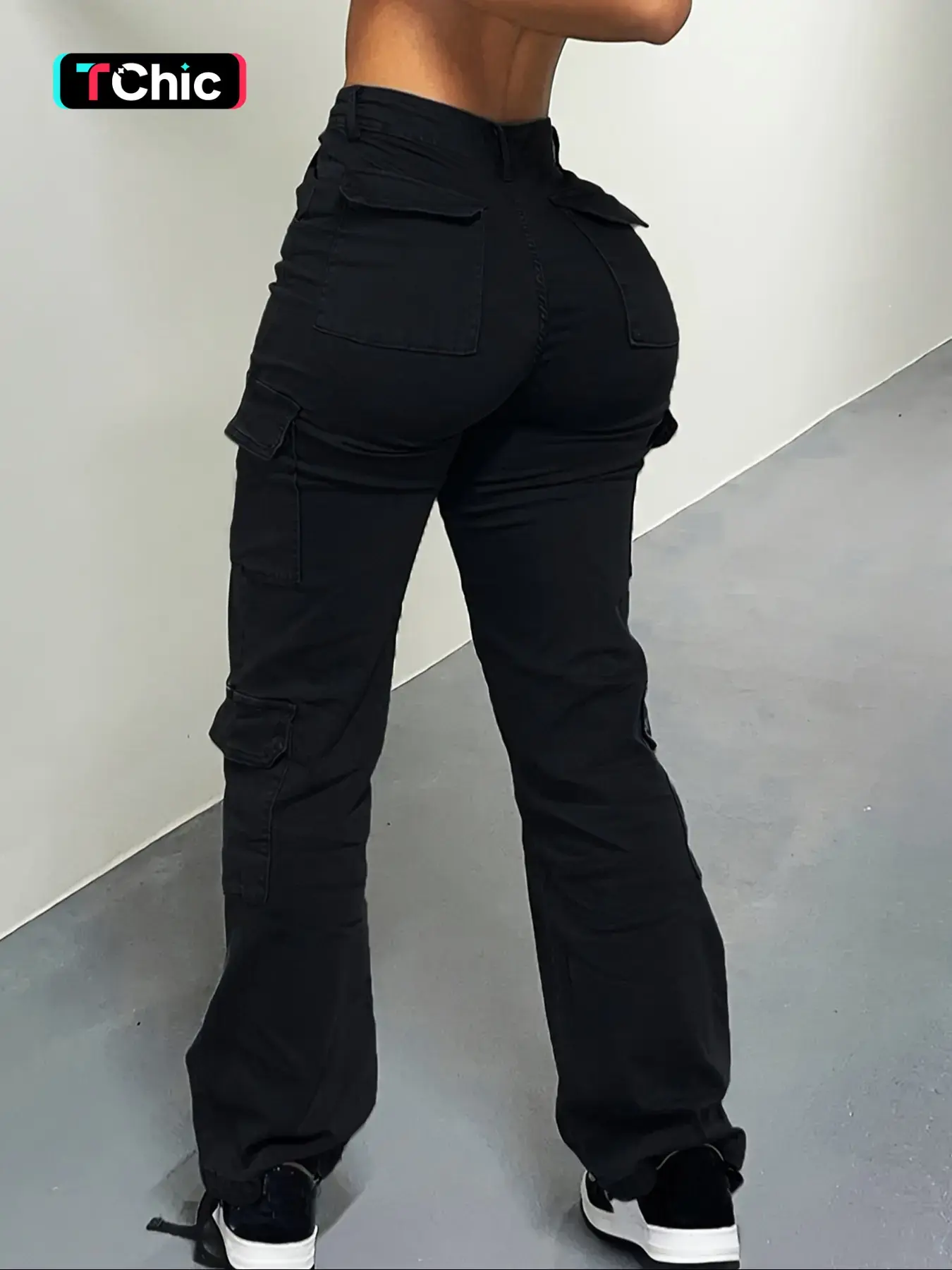 Women's Workwear Micro Flare Pants, Multi-Pocket Slim Fit Straight Leg Casual Pants, Comfort Style for Daily Wear Bottoms