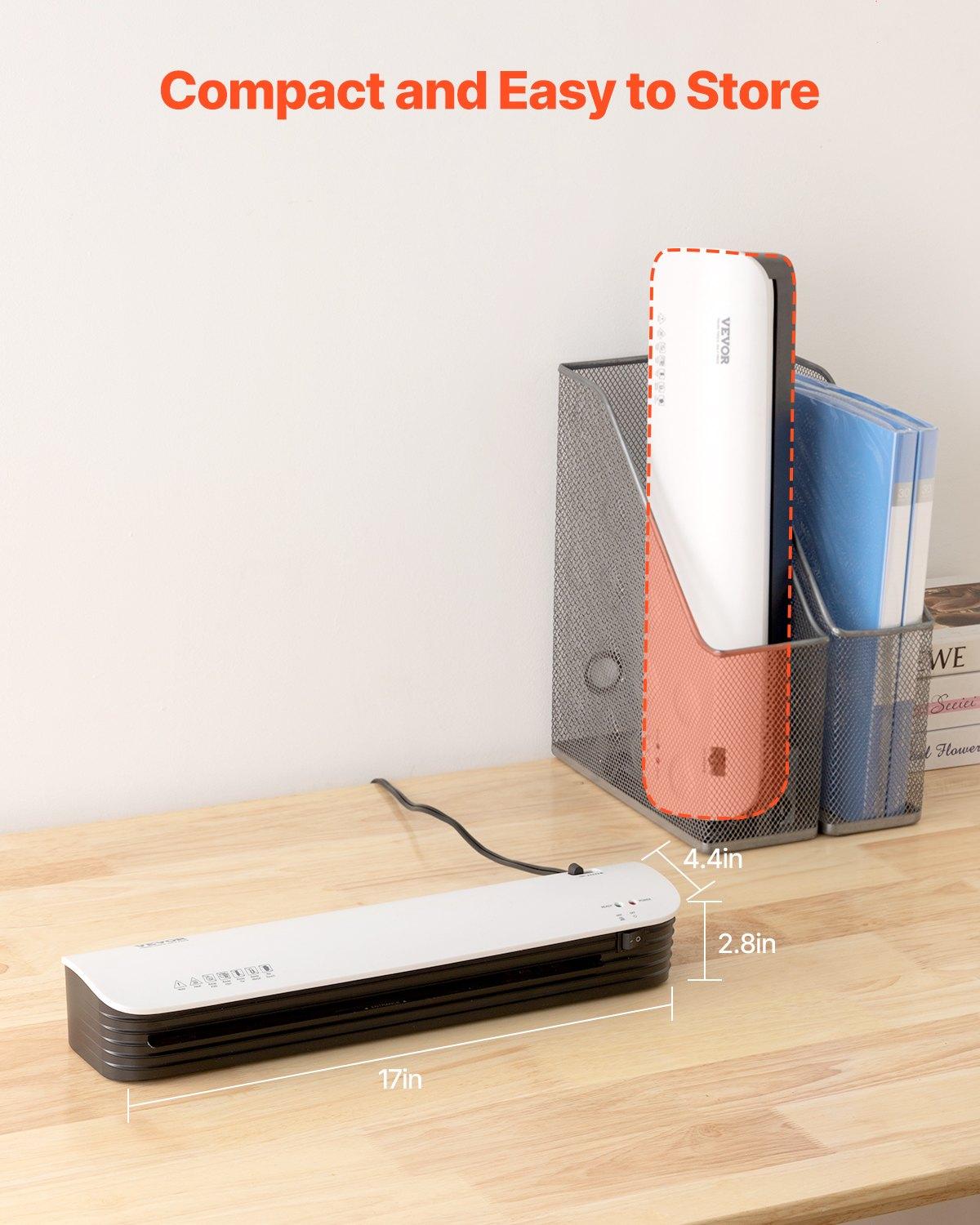 【FathersDayGift】 VEVOR Laminator Machine, Thermal Laminator for Max A3 Paper Size, 2-3 min Quick Warm Portable Laminator, 3-5 mil Thickness, Ideal for Home, Office, Business, or School Supplies, White + Black