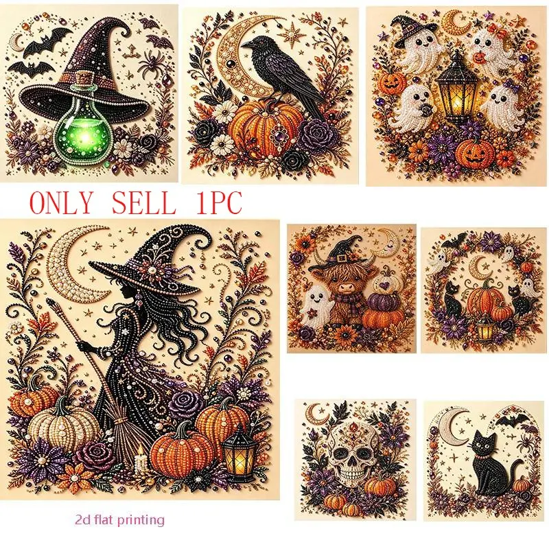 Halloween Ghost Pearl Art DIY Kit, Spooky Cute 3D Diamond Painting Crafts for Adults, DIY Fall Home Decor Wall Art, Beginner DIY Seasonal Party Gift