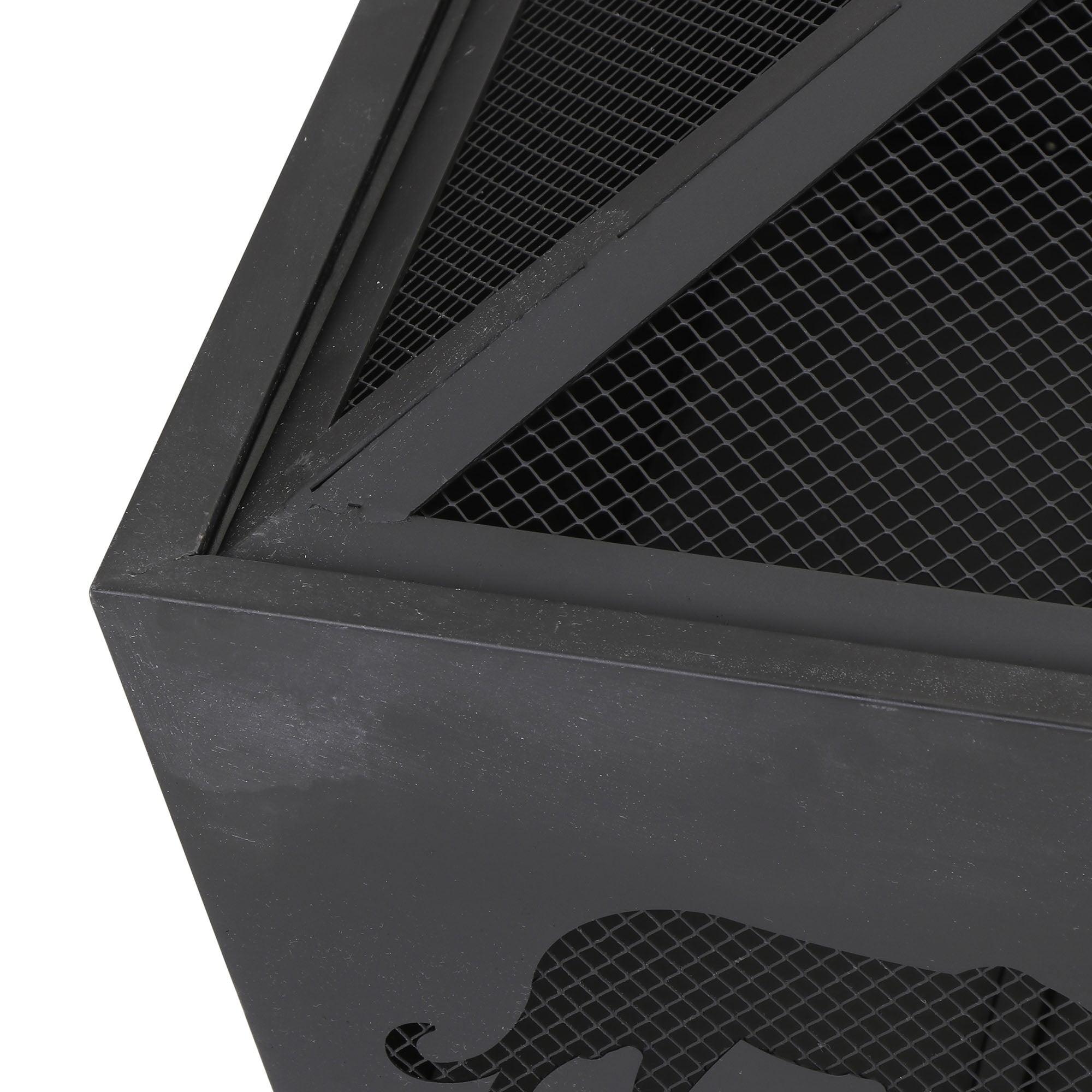 SEGAWE 26" Metal Pyramidal Guard Fire Pit Burner with Cover&Poker, Wood