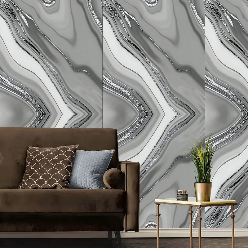 Elegant White Grey Marble Peel And Stick Wallpaper,Abstract Aesthetic Design,Resistant Easy To Clean,Self Adhesive Removable & No Residue,Reusable Durable Home Decoration,Suitable For Bedroom,Living Room,Cabinet All Indoor Decor Surfaces