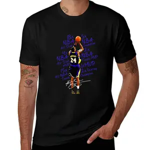 Kob.E Bryant | Artistic Lakers Basketball Print Classic T-Shirt | Popular Classic Apparel For Kobe Fans | 100% Cotton Printed Crew Neck Unisex Short-Sleeve T-Shirt | European And American Fashion Brand Printed Base Layer Shirt