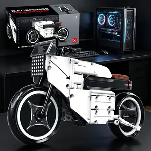 506/517pcs Motorcycle Building Blocks, Unique Design 1:8 Scale Model, DIY Assembly, Desktop Decor, Halloween Christmas Birthday Gift Set