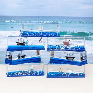 Underwater World Sailboat Drift Bottle Desktop Ornament
