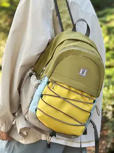 Pastel Color-Block Backpack | Lightweight for Travel & Hiking | Cute Casual Daypack