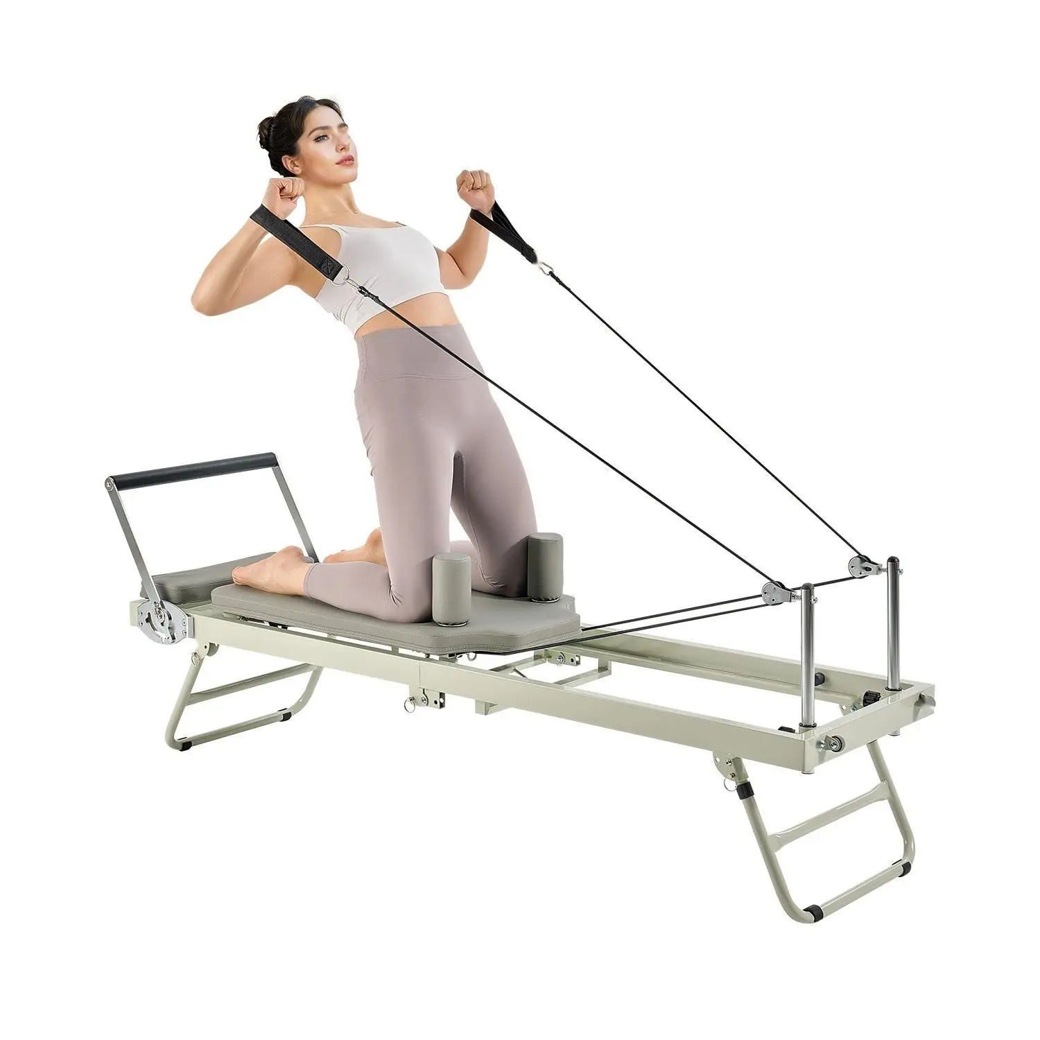 Foldable Pilates Reformer For Home Gym, Portable Pilates Machine With Adjustable Resistance For Full Body Workout, Compact Folding Design For Easy Storage, Suitable For Studio Or Home Use, Quiet, Durable Construction