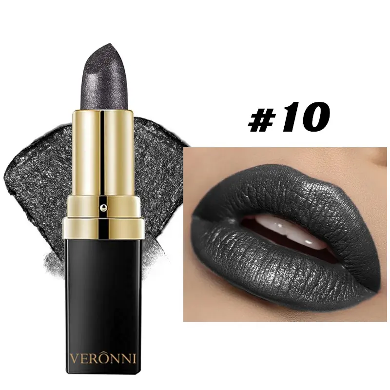 Diamond Lipstick, Metallic Pearl Finish, Fine Glitter, Rich Color, High Saturation, Smooth, Long-Lasting, Stage, Fashion Show, Party Makeup