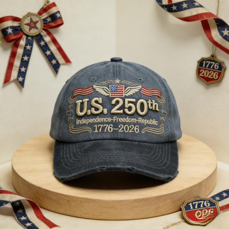 2026 Men's and Women's Embroidered Bald Eagle and 50-Star 13-Stripe Baseball Cap - 250th Anniversary (1776-2026) Embroidery, durable patriotic cap, suitable for history enthusiasts, ideal for April 4th Memorial Day and parades