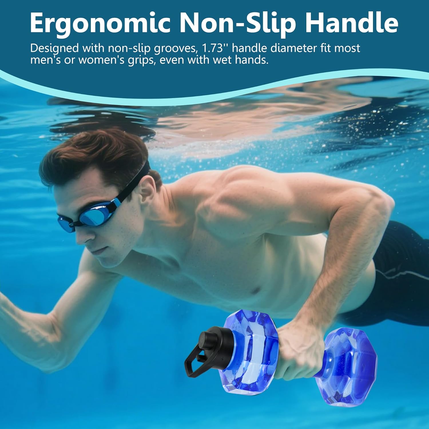 Water Dumbbells Set, 2 count Water Weights for Pool Exercise, Pool Weights for Water Exercise Resistance, Aquatic Exercise Equipment for Aqua , Pool Fitness,