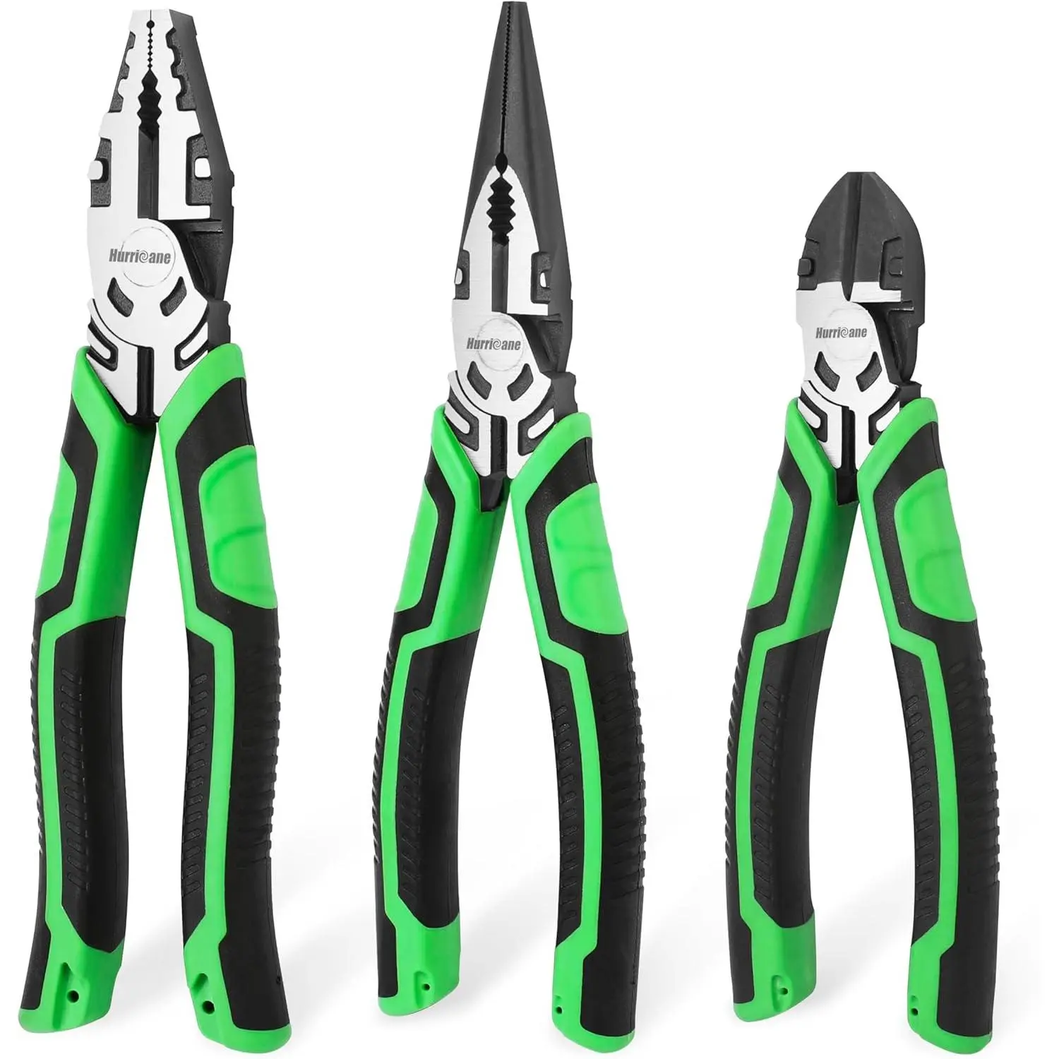 3-Piece Pliers Set --Duty with 8-Inch Linesman, Needle Nose Pliers and 6-Inch Diagonal Cutters for Repair