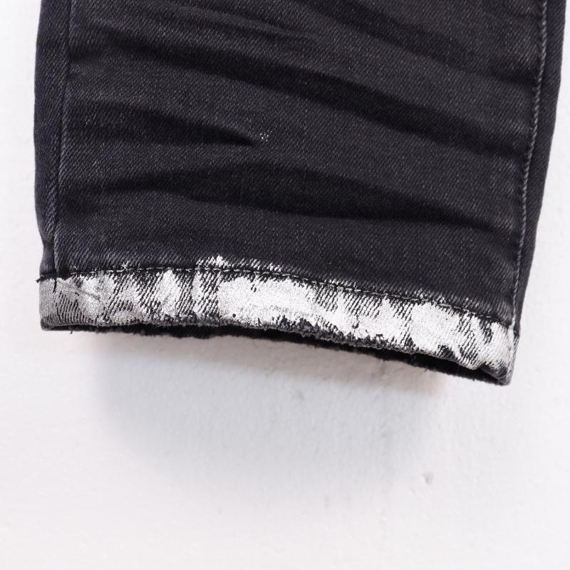 Men's Jeans High Street Black Ripped Old Foot Pants Casual Cotton Denim Fabric graduation  outfits rip frayed jean