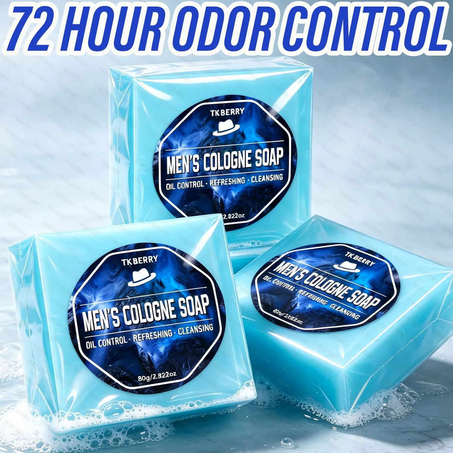 3Pcs Men'S Cologne Soap,3-In-1 Men'S Bar Soap,Long-Lasting Fresh Scent with Shea Butter And Olive Oil,for Bathing And Cleansing  Body,Hand,And Face Cleanser,72 hour odor control,Making Skin More Hydrated, Delicate, And Smooth, Suitable for All Skin Types