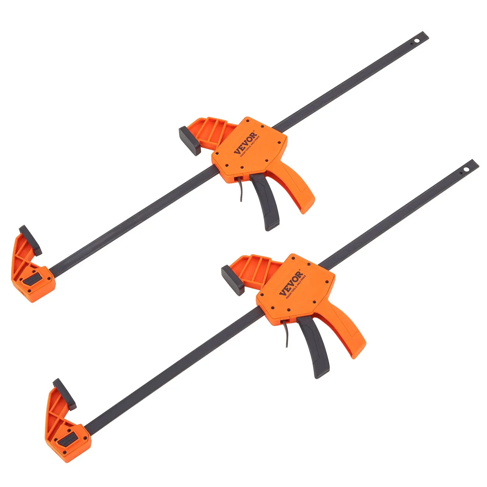 【Black Friday】VEVOR 2-Pack 24 in Quick-Change 1-Handed F Clamps/Bar Clamps, 300 lbs Load Limit, High-Strength Plastic & Carbon Steel Wood Clamps for Metal Working