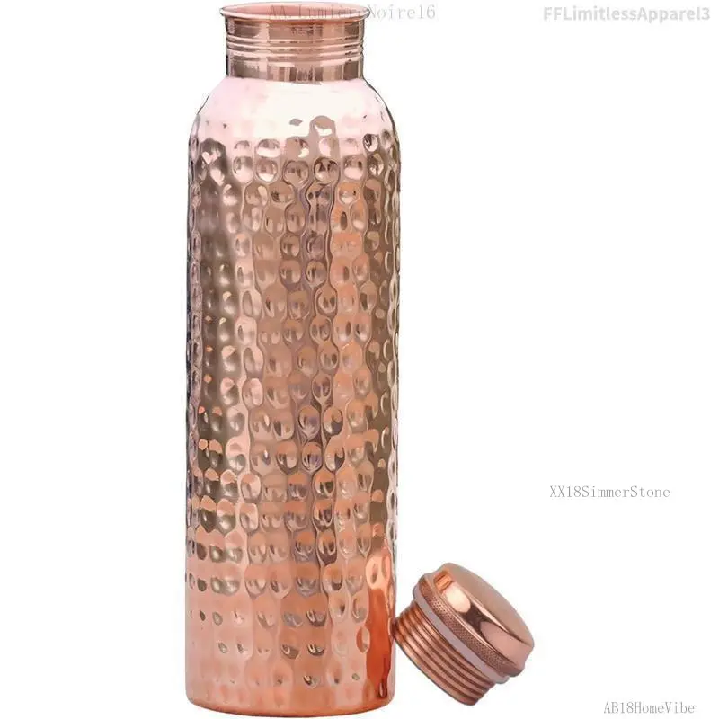Handmade Copper Water Bottle – 34oz / 1000ml Ayurvedic Pure Copper Vessel, Leak-Proof, Durable & Washable, Reusable Healthy DrinkwareFFLimitlessApparel3LumièreNoire16AB18HomeVibe XX18SimmerStone