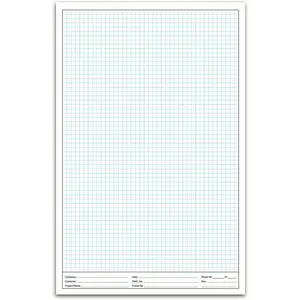 11x17 Graph Paper Pad for Blueprint Drawings, Drafting, Engineering and Planning, With Header for Documentation, Quadrille Grid Paper Pads with Blue Lines, High Brightness, 50 Sheets per Pad (1 Pad)