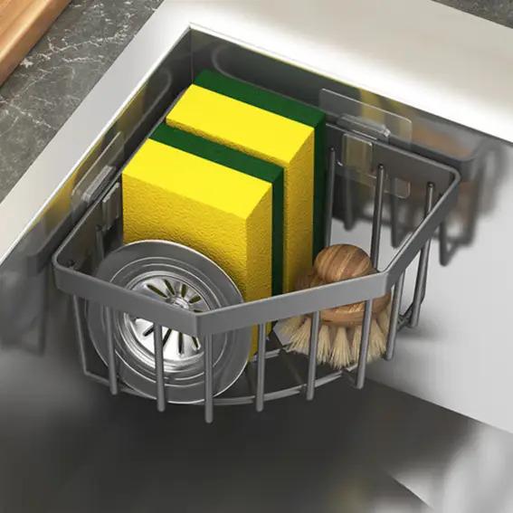 Triangle Sink Draining Rack Set  is a Space-Saving Storage Solution for Kitchen Countertops, Easy to Clean And Requires No Drilling