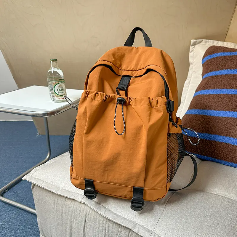 Y2K Aesthetic Gorpcore Utility Nylon Backpack Men Women Casual Streetwear Slouchy Rucksack Minimalist Commute Daypack Everyday Carry Wear Resistant Statement Outfit Accessory