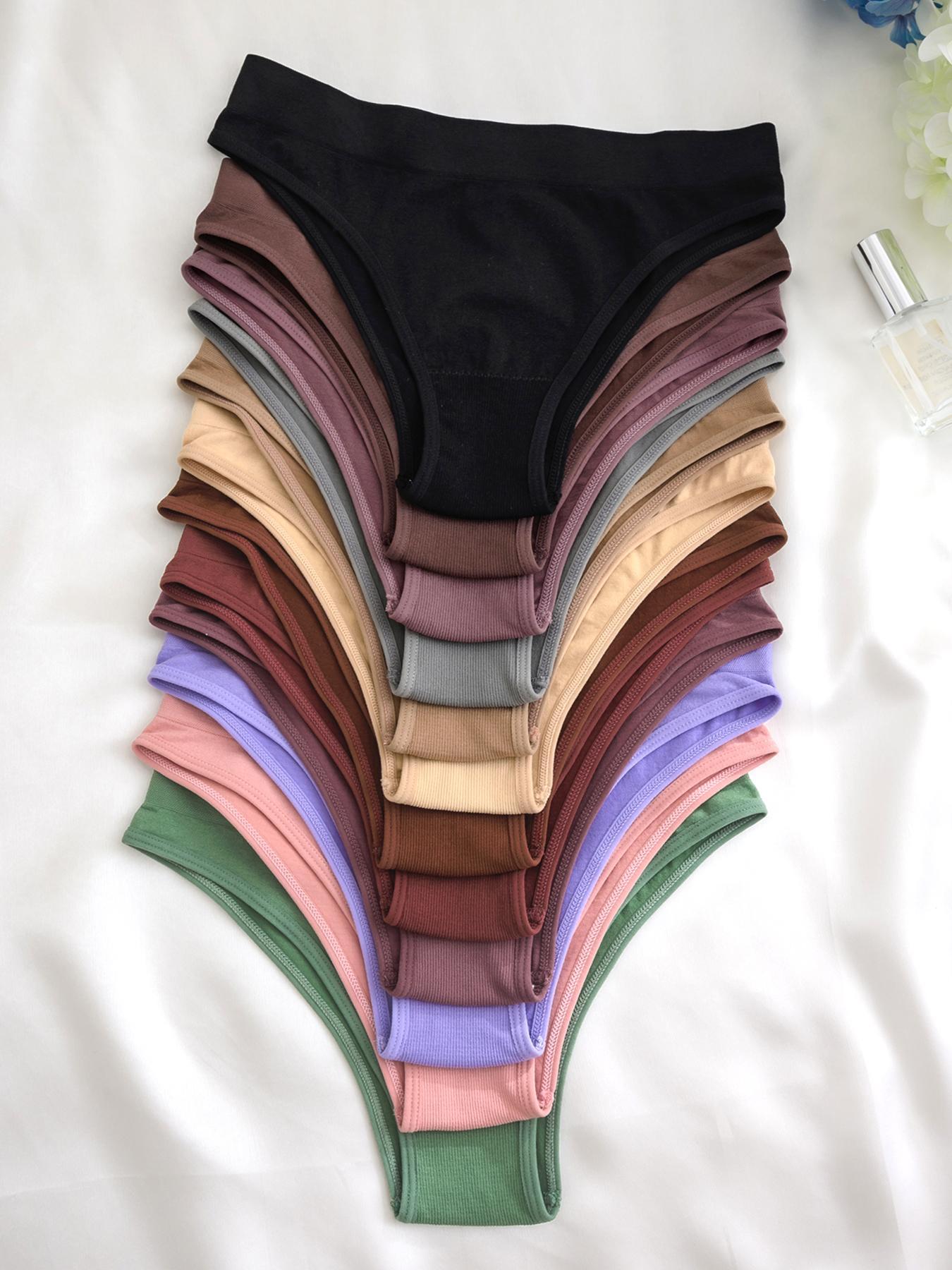 Women's Solid Color Panty, Soft Comfy Breathable Knicker for Daily Wear, Underwear for All Seasons, Soft Breathable Panties