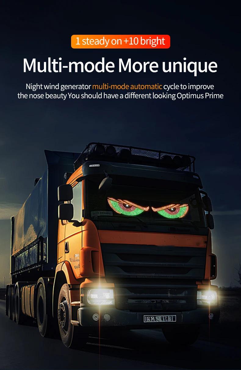 New Car Dynamic Devil's Eye Light Car Sticker Led Display Truck Car Front and Rear Windshield Glass Light Eye Warning Light