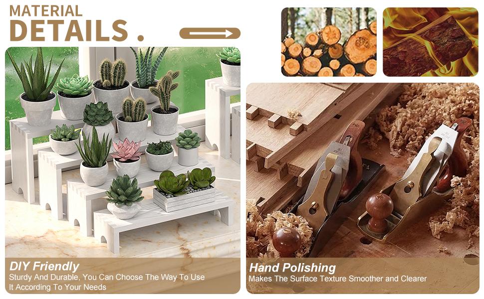 2 Set Large White Wooden Tiered Riser Display Stands for Vendor Events,Stackable Wooden Cupcake Stand,Farmhouse Wood Dessert Table Display Set,Vendor Booth Display Items,Food Display Risers for(12-11.2-10.4-9.6IN)