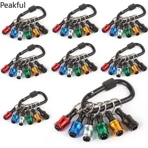 6Pcs 1/4" Hex Shank Bit Holder Set, Keychain Screw Adapter Extension Bar with Quick-Release Design, Portable Lightweight Repair Tool for Home Workshop & Car Maintenance