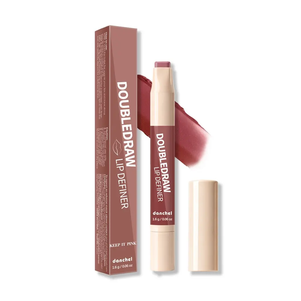 danchel 2-in-1 Dual-Shade Lip Definer & Lip Gloss, Line & Fill Lips in One Swipe, Satin Balm Finish, Rich Pigment Payoff, All-Day Hydration, Long-Wear Comfort, Ideal for Daily Commutes, On-the-Go Touch-Ups, Business Trip & Travel