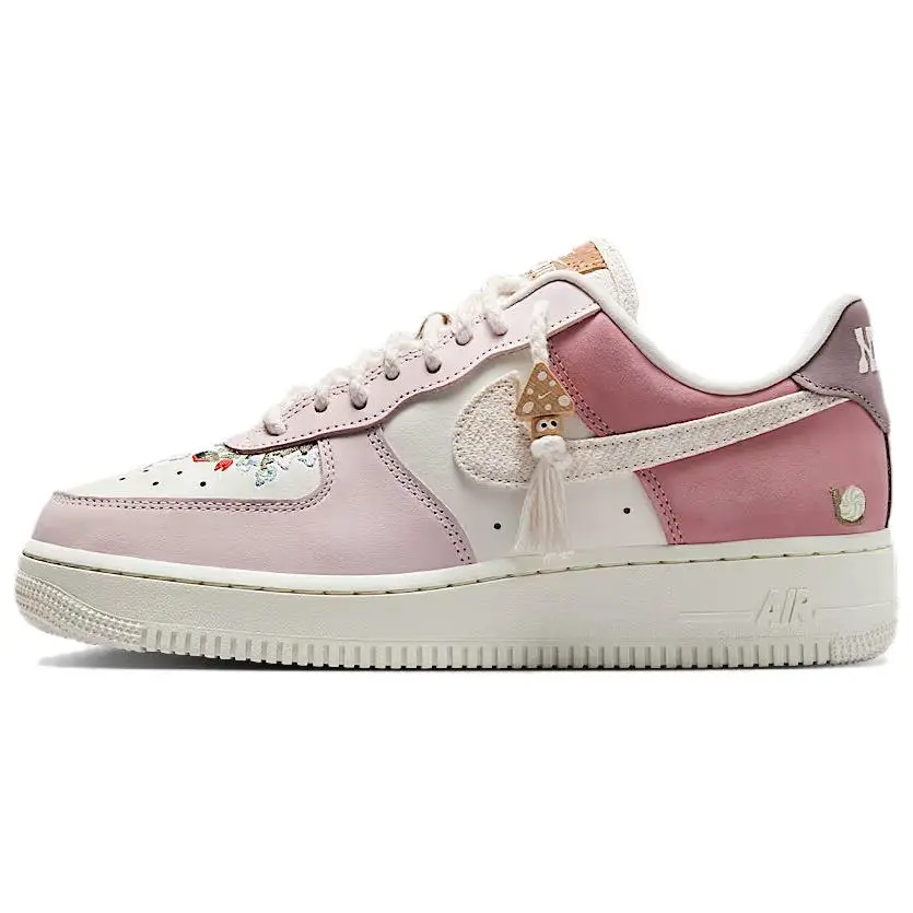 Women's Nike Air Force 1 Low Pink White Low-Top Sneakers - Slip Resistant, Durable, Herringbone Rubber Sole, Casual Wear, House White Official Maison Mihara Shoes