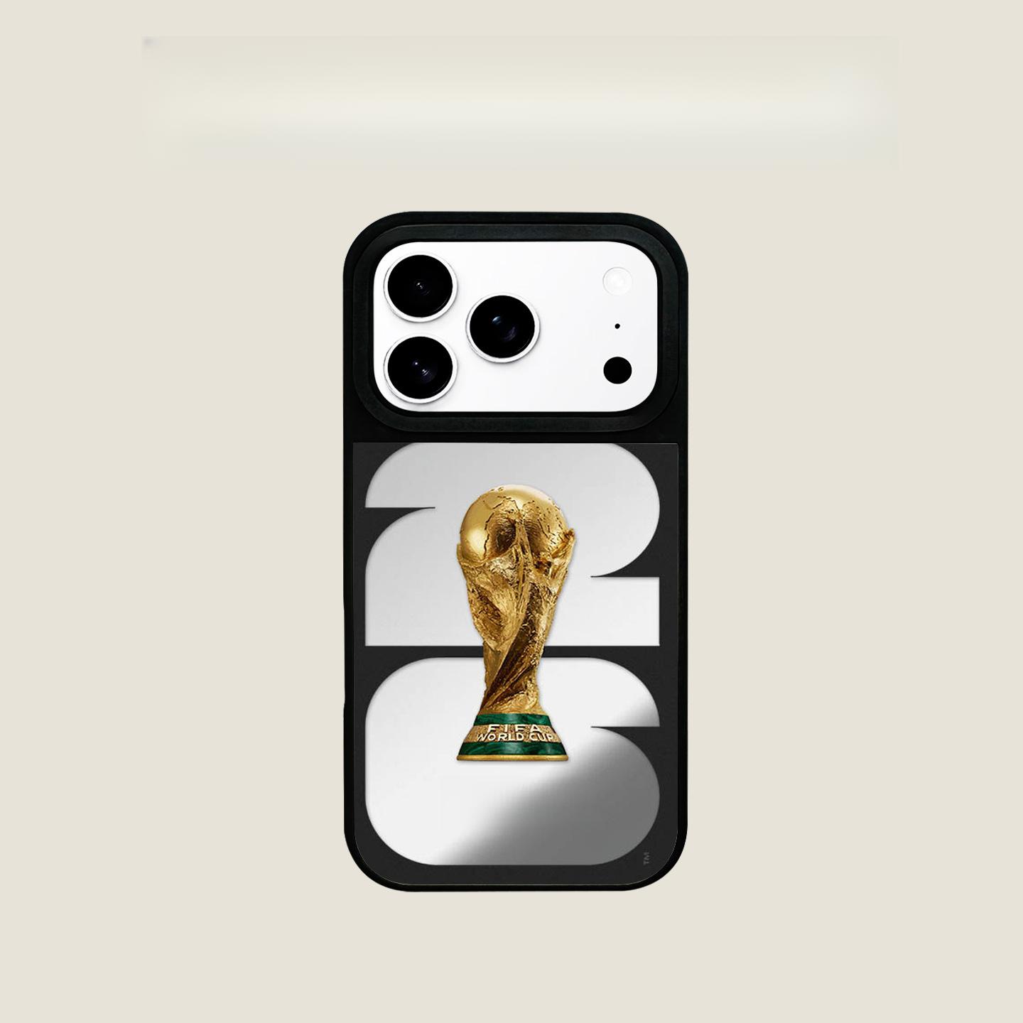 World Cup-themed iPhone 17 Pro Max phone case, magnetic, for Apple 16/15/14, silver frame, soft case