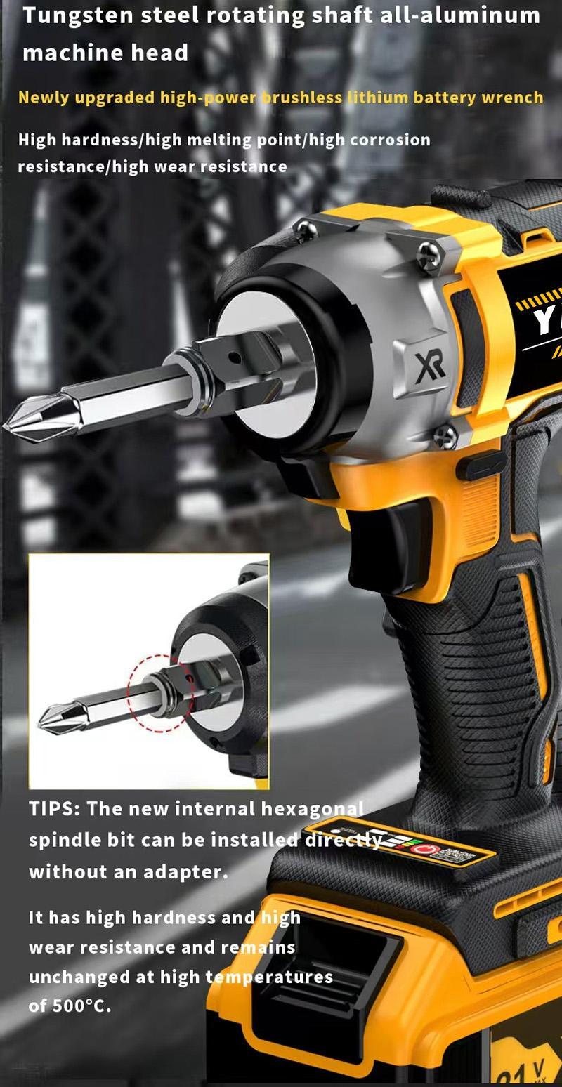 YUNXI 21V 350N Cordless Impact Wrench Wireless Drill Kit, Brushless Electric Impact Gun Drill, Impact Wrench Drill, Toolbox, Charger, Socket And Complete Accessories. Suitable For Men'S Gifts In Cars And Homes | Father'S Day Gifts Set with Work Light