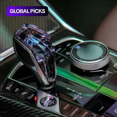 【Black Friday】Car Gear Shift Lever Kit, Crystal Appearance Touch LED Illuminated Shifter Head, Car Interior Accessory, Car Accessories, Fits Most Models #GLOBAL PICKS