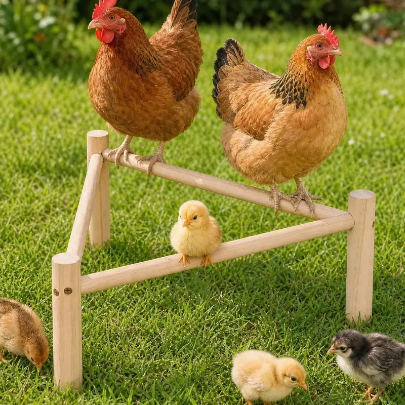 Chicken Perch for Coop & Brooder, Chicken Roosting Bars (1 PCS) | Chicken Toys for Coop Accessories, Triangular Chick Perch for Parrots Birds, Natural Poultry Stand, Chicken Nesting Support